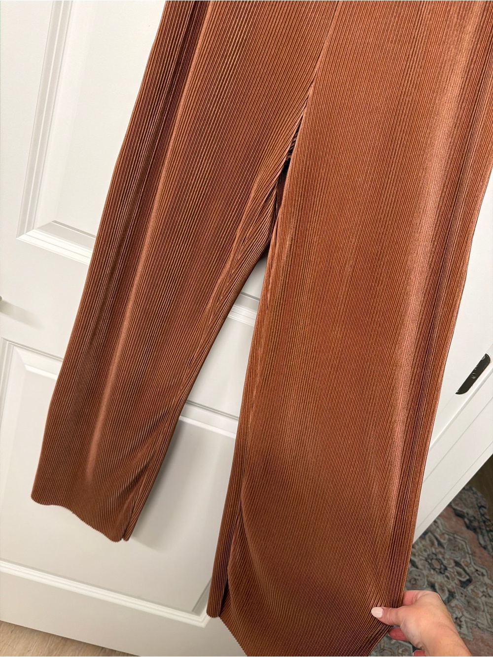 Strapless Ribbed jumpsuit in Rust - Picture 3 of 3